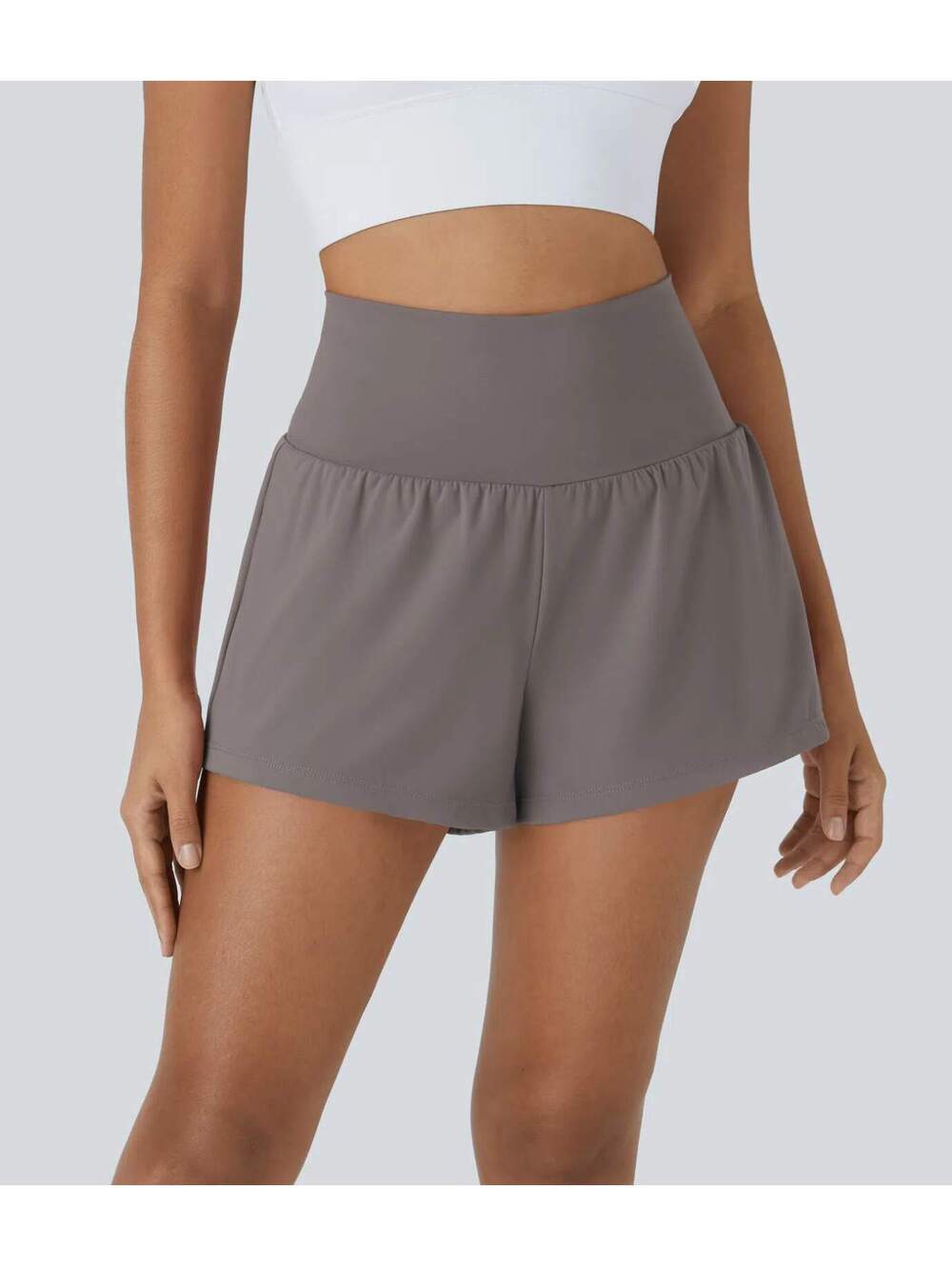 HALARA Airy Super High Waisted 2-in-1 InstantCool Shorts with Pockets- L Long